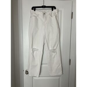 Women's Old Navy High Rise OG Loose Jeans White Denim Size 12